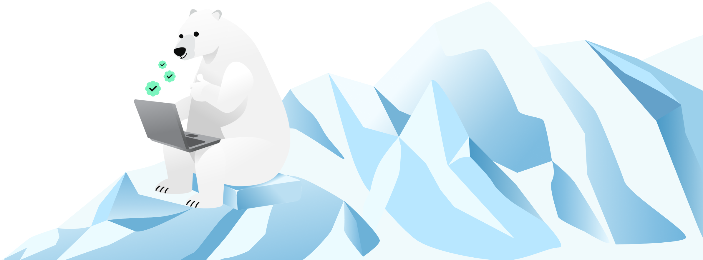 Polar bear with laptop